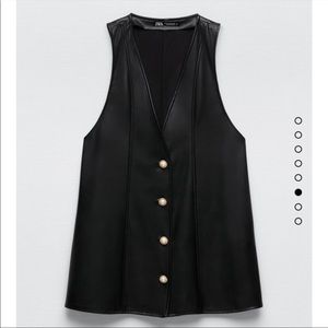 Faux Leather Pinafore Dress